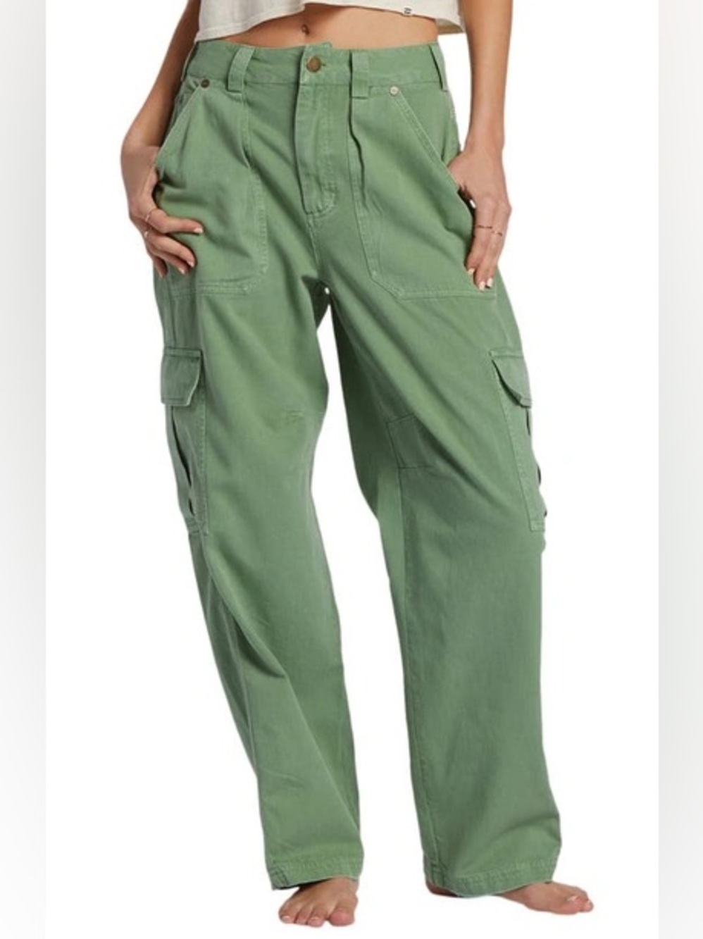 Billabong Walk Along Cargo Pants Cloud Forest Green Womenβs 28